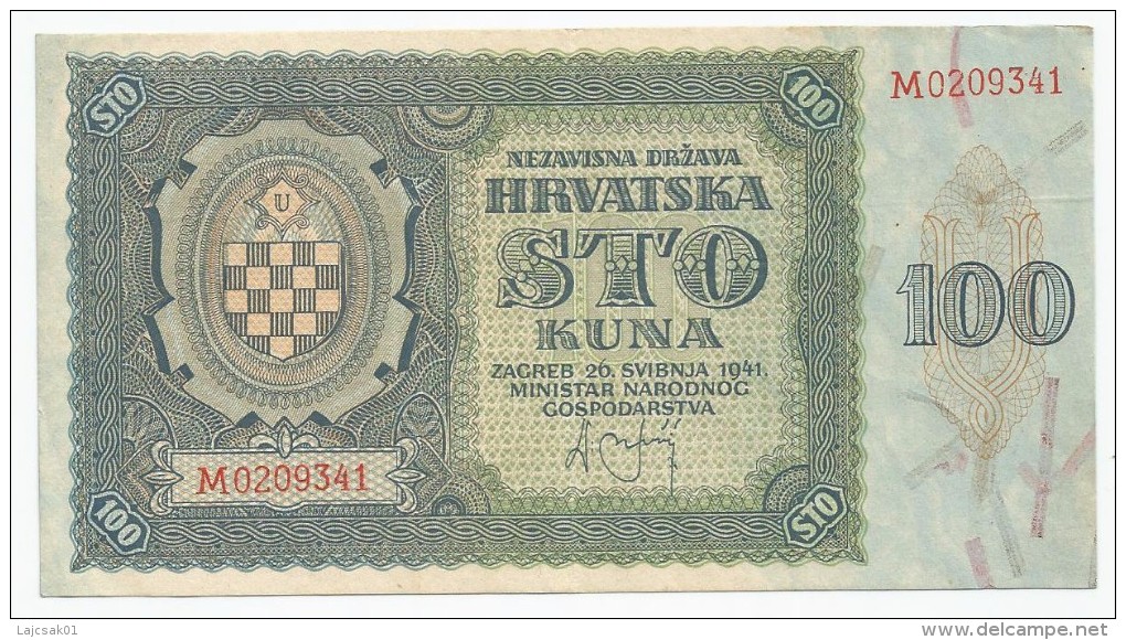 Croatia 100 Kuna 1941. - Croatie