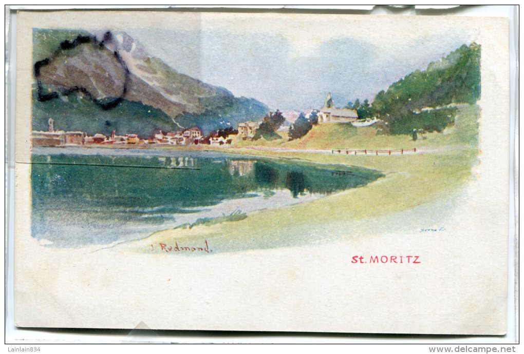 -  St-MORITZ - Signée J. Redmond, Chromatographie, épaisse, Précurseur, Non écrite, Rare,  TBE, Scans. - Mon