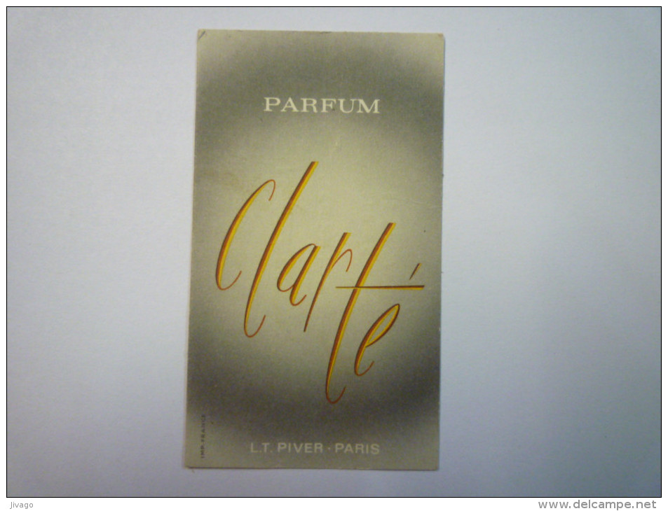 Carte Parfumée  "  PARFUM  Clarté  L.T. PIVER  -  Paris " - Anciennes (jusque 1960)