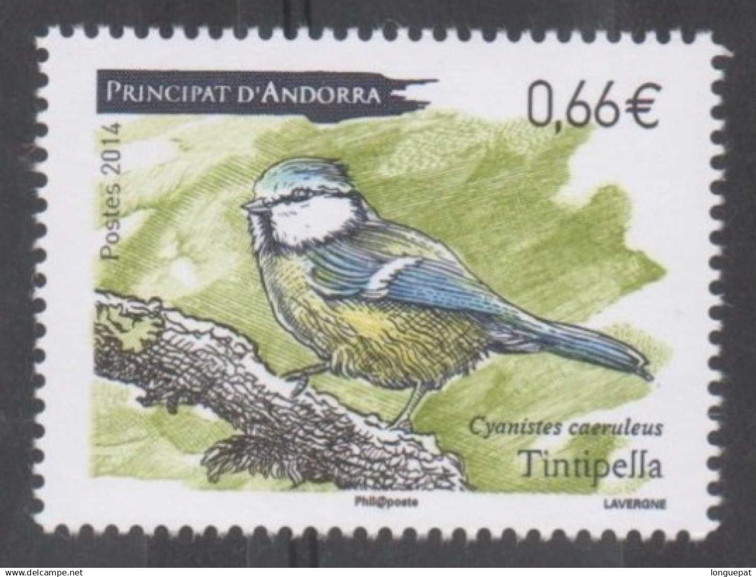 ANDORRE - Faune - Oiseau : Mésange Bleue (Cyaniste Caeruleus) - - Ungebraucht