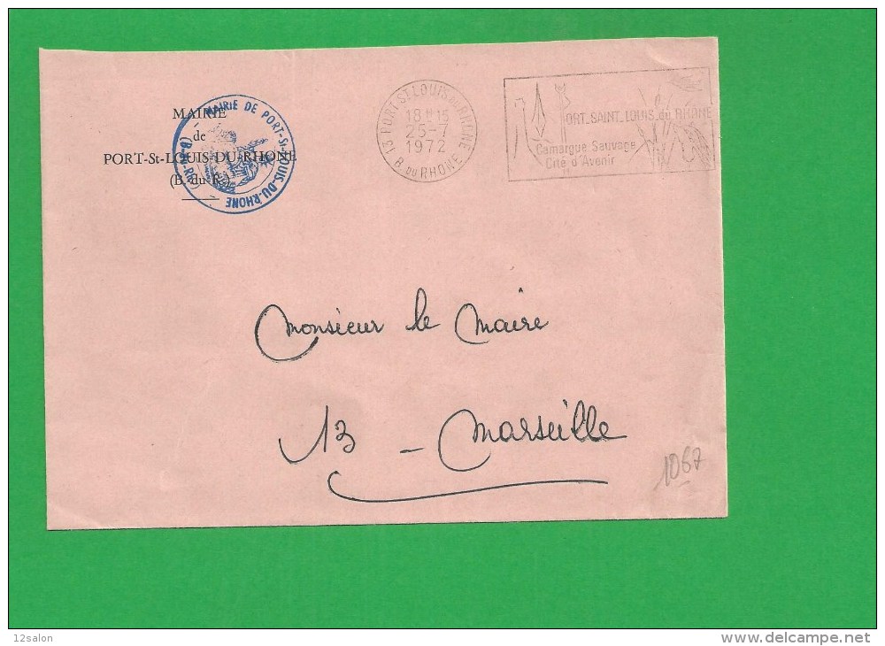 LETTRE BOUCHES DU RHONE PORT SAINT LOUIS Secap Camargue Sauvage Tad à Gauche En Franchise - 1961-....