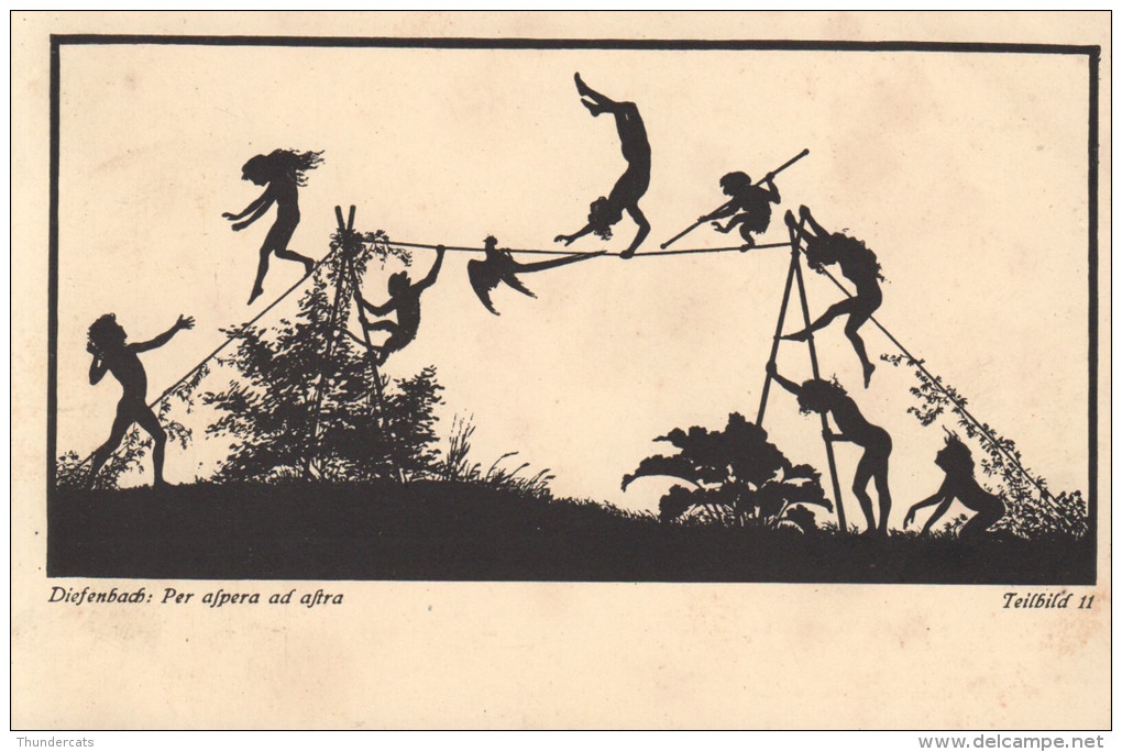 CPA ILLUSTRATEUR CARTE SILHOUETTE  ** DIEFENBACH **  SILHOUET SHADOW CARD  ARTIST SIGNED - Silhouettes