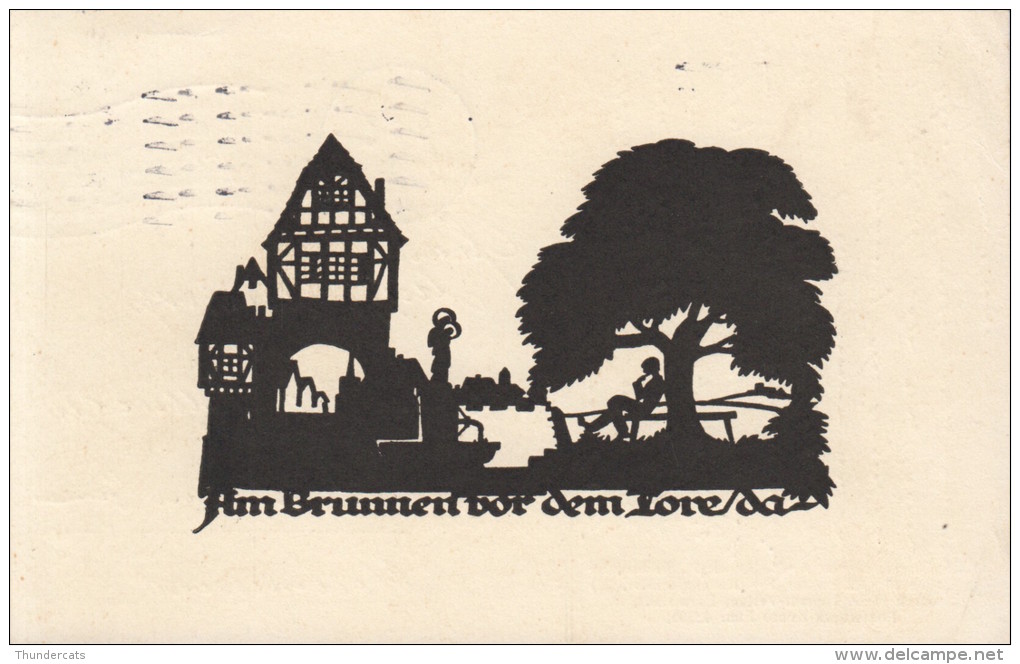CPA ILLUSTRATEUR CARTE SILHOUETTE   ** SCHWINDT **  SILHOUET SHADOW CARD  ARTIST SIGNED - Silhouettes