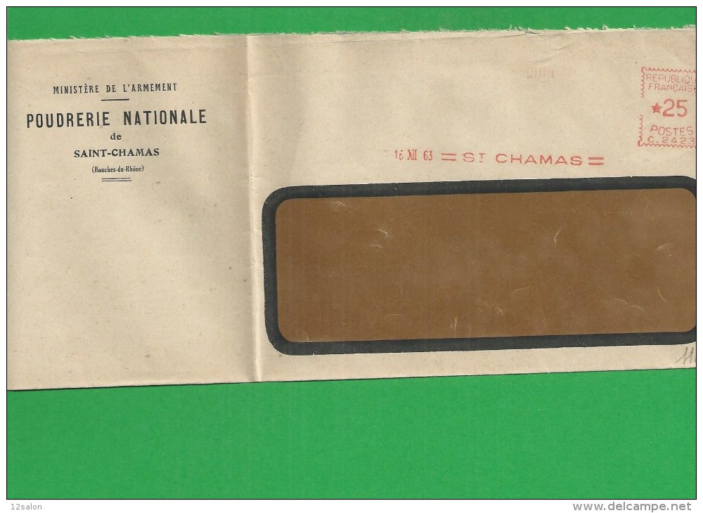 LETTRE BOUCHES DU RHONE SAINT CHAMAS EMA - 1961-....