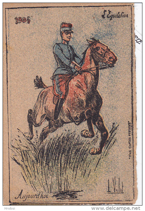 Illustrateur VALLET L.,l'équitation 1904, Uniforme, Cheval, Une Déchirure - Vallet, L.