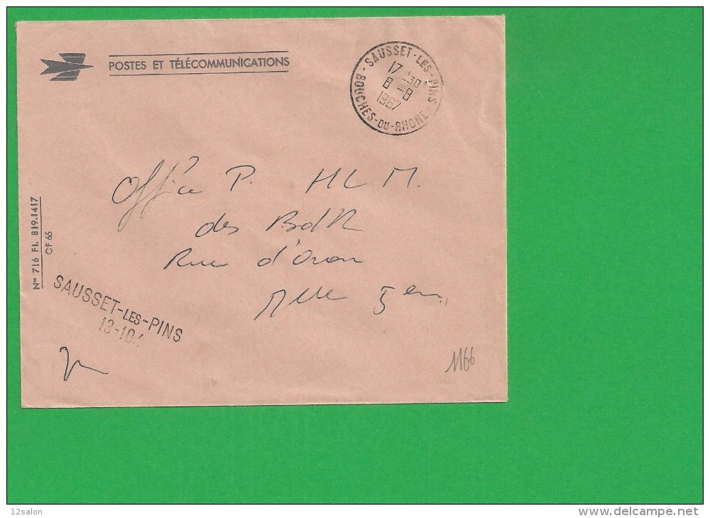 LETTRE BOUCHES DU RHONE  SAUSSET LES PINS En Franchise - 1961-....