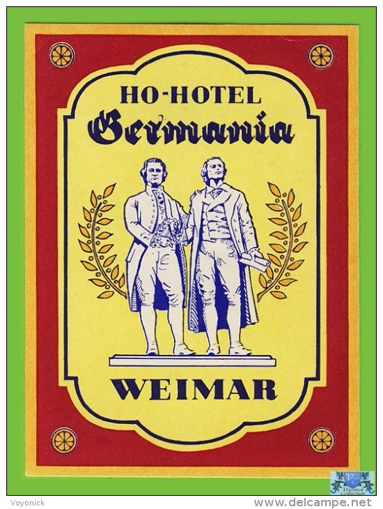 Voyo HOTEL GERMANIA Weimar DDR - Germany Hotel Label 1970s Vintage - Etiquettes D'hotels