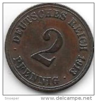 *empire 2 Pfennig 1913  A Km 16   Vf+ - 2 Pfennig