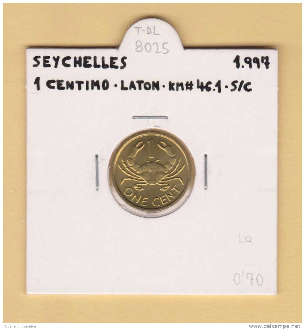 SEYCHELLES  1 CENTIMO  1.997  Laton  KM#46.1   SC/UNC     T-DL-8025 - Seychellen