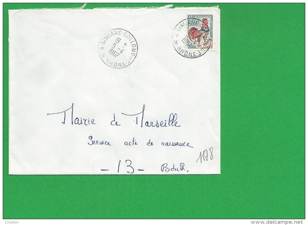 LETTRE BOUCHES DU RHONE SIMIANE COLLONGUE - 1961-....