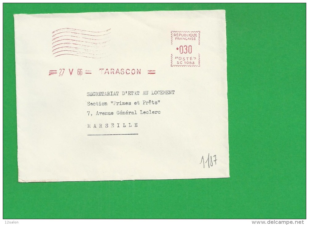 LETTRE BOUCHES DU RHONE TARASCON EMA - 1961-....