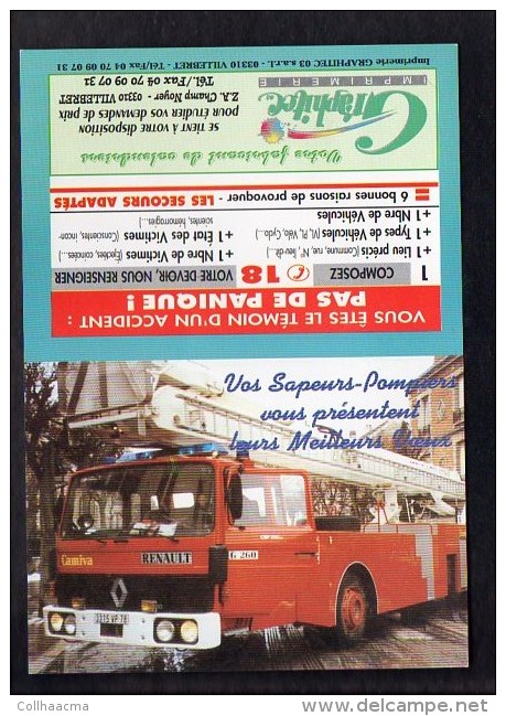 2006 Calendrier De Poche / Thème : Métiers > Pompier > Secours > Echelle Renault Camiva Sapeurs Pompiers - Petit Format : 2001-...