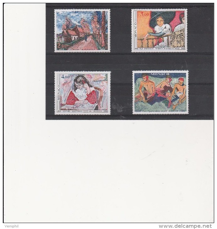 MONACO - N° 1241 A 1244 - TABLEAUX -LE FAUVISME - COTE : 24,50 € - Unused Stamps