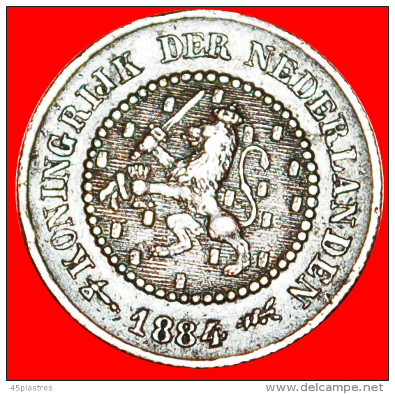 * RAMPANT LION (1878-1886): NETHERLANDS ★ 1/2 CENT 1884! WILLIAM III (1849-1890) LOW START&#9733;NO RESERVE! - 1849-1890 : Willem III