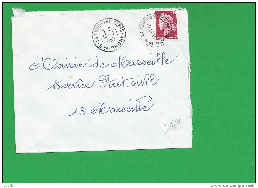 LETTRE BOUCHES DU RHONE LA COURONNE CARRO - 1961-....