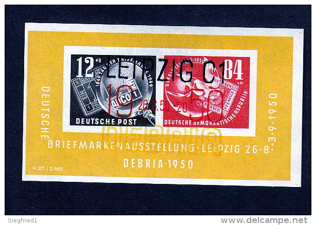 DDR Gestempelt Ersttag Block 7 DEBRIA Leipzig 28.8.1950, Michel 140,00 - Oblitérés
