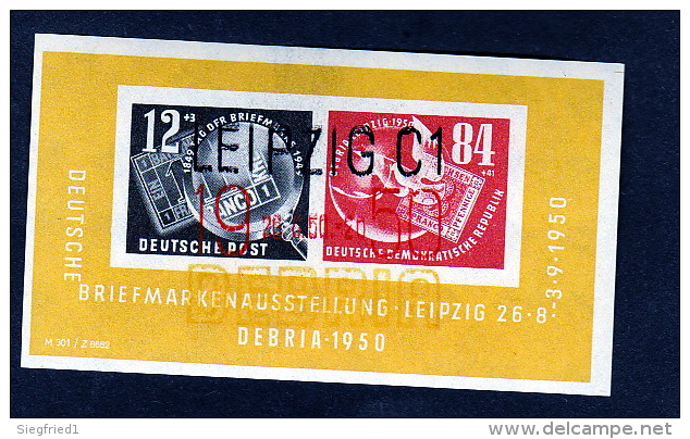 DDR Gestempelt Ersttag Block 7 DEBRIA Leipzig 28.8.1950, Michel 140,00 - Gebraucht