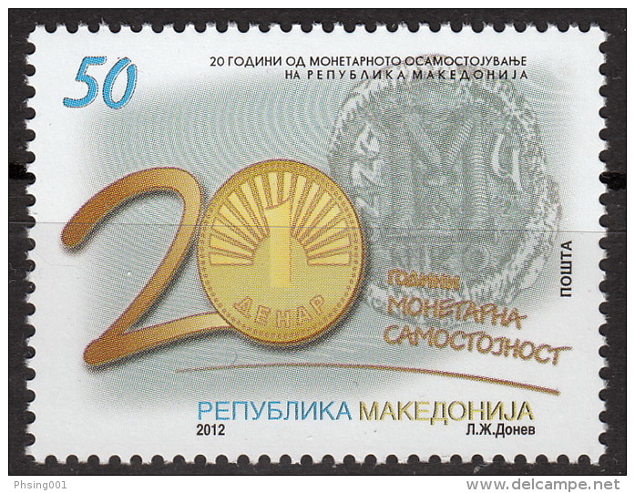 Macedonia 2012 - 20 Years Anniversary Macedonian Denar, Coins, MNH - Nordmazedonien