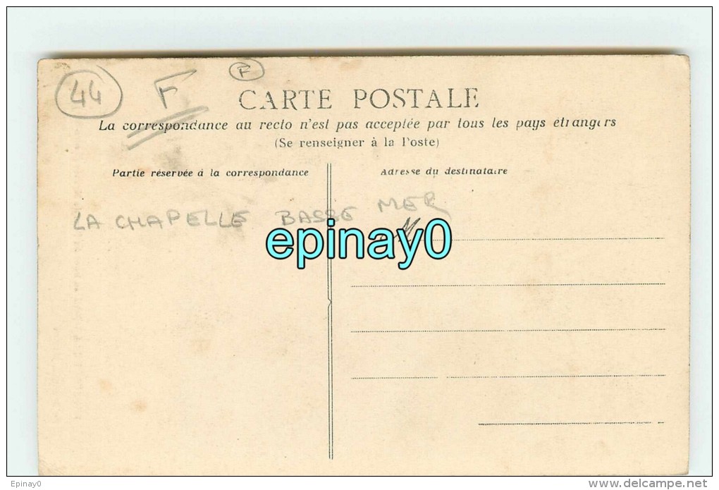 Bf - 44 - LA CHAPELLE BASSE MER - PRIX FIXE -  Hotel De Le Loire Au Bout Du Pont De MAUVES - édition Brumeau - La Chapelle Basse-Mer