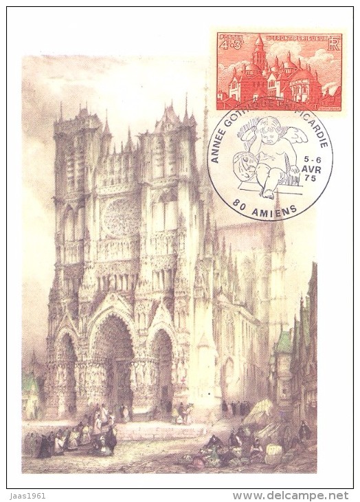 FRANCE. POSTMARK GOTHIC YEAR. AMIENS 1975 - Otros & Sin Clasificación