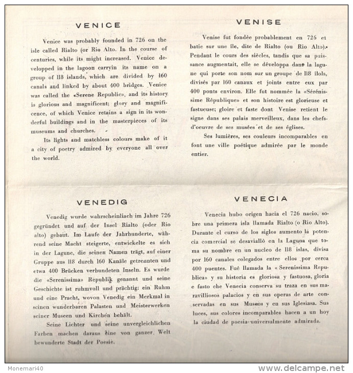 VENEZIA - Carte Géographique (En Partie Quadrilingue - Anglais - Français - Allemand - Italien) - Cartes Géographiques