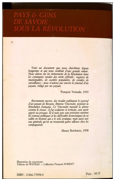 JOURNAL D'UN PAYSAN DE MAURIENNE Suivi De Des Choses Remarquables Arrivées à Bessans Savoie Sous La Révolution - Rhône-Alpes