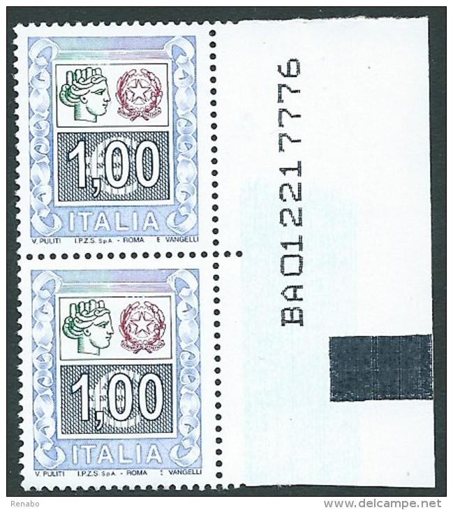 Italia 2005 : Alti Valori Siracusana E Cifra Da &euro; 1,00 ; Coppia Sinistra Con Codice Alfanumerico - 2001-10:  Nuovi