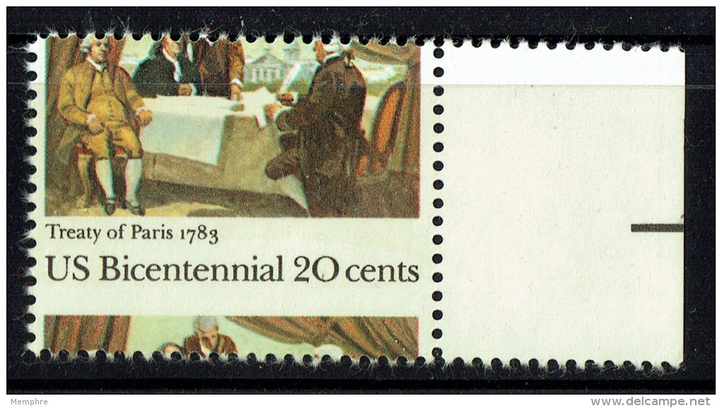 Treaty Of Paris US Bicentennial  Sc 2052  Misperf.  MNH - Unused Stamps