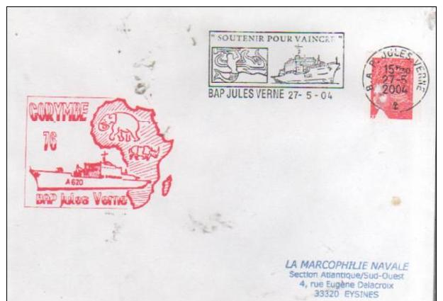 BAP "JULES VERNE"  "Soutenir Pour Vaincre  Corymbe 76  27/05/04 - Scheepspost