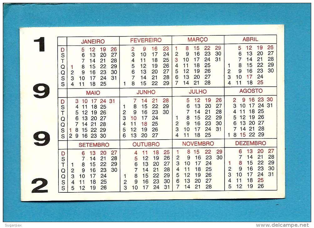 LEIRIA - Bombeiros Municipais ( Quartel ) - 1992 Pocket Calendar N.&ordm; 432 - Portugal - Formato Piccolo : 1991-00