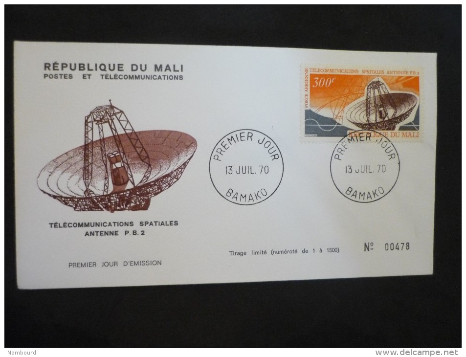 Mali 4 Enveloppes Telecom.spatiales 13/07/1970 Bamako - Afrika