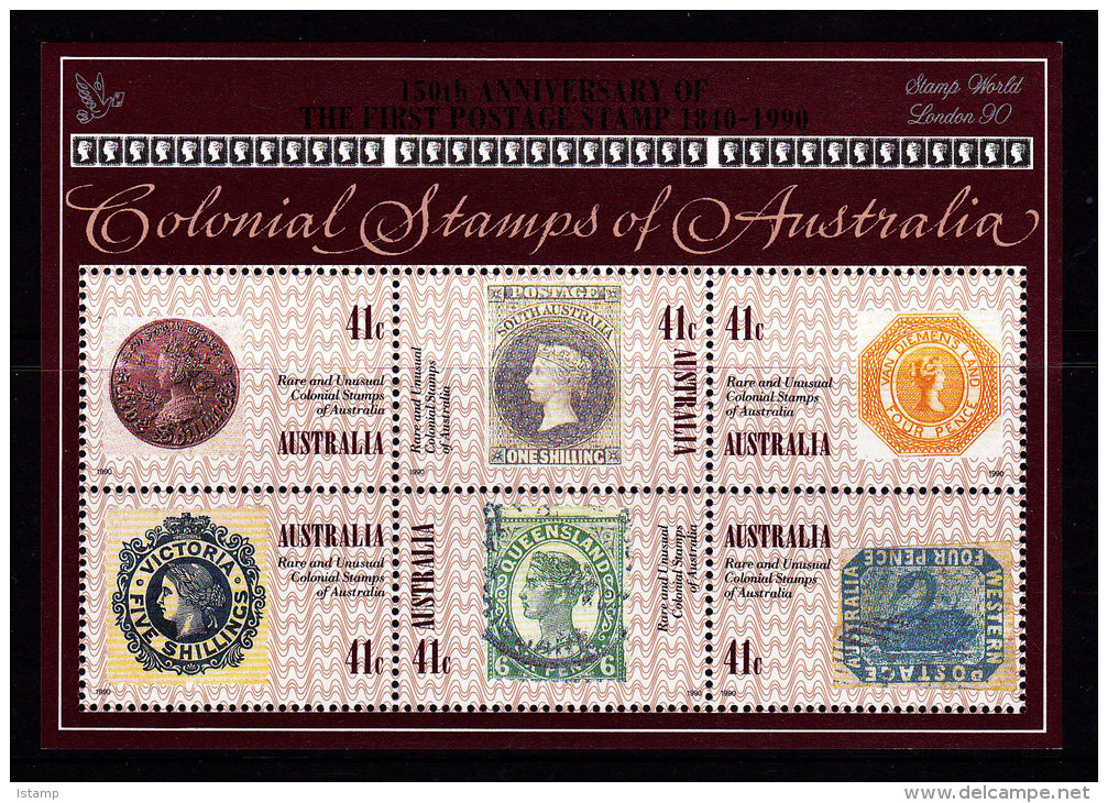 ⭕1990 - Australian COLONIAL AUSTRALIA 'overprinted LONDON' - Miniature Sheet Stamps MNH⭕ - Blocks & Sheetlets