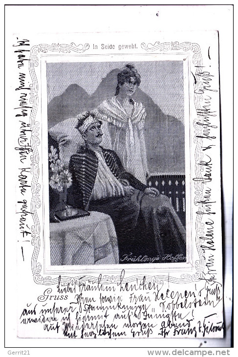 SEIDENKARTE, In Seide Gewebt / Silk Woven / Carte De Soie / Silk Kaart, "Frühlings Hoffen" - Sonstige & Ohne Zuordnung