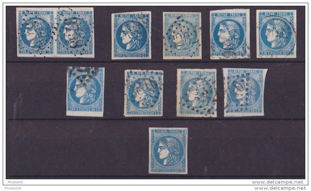 FRANCE  BORDEAUX  TIMBRES A ETUDIER  BONNE COTE  SANS AMINCIS (DONT UN NEUF RESTAURE COTANT 1400 EUROS) - 1870 Ausgabe Bordeaux