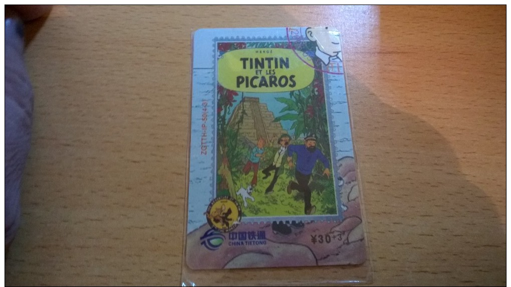 TELECARTE CHINOISE TINTIN ET LES PICAROS - Otros - Asia