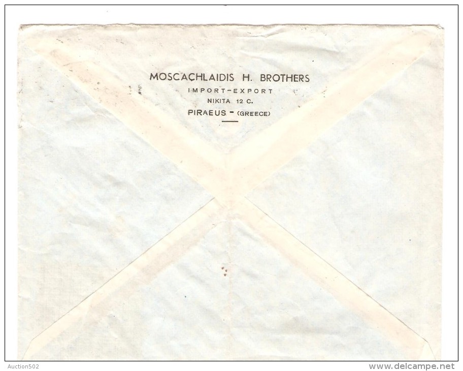 Greece Airmail Cover Wrote From Piraeus With Belgian Cancellation Diamond 1953 To Gand PR2556 - Lettres & Documents