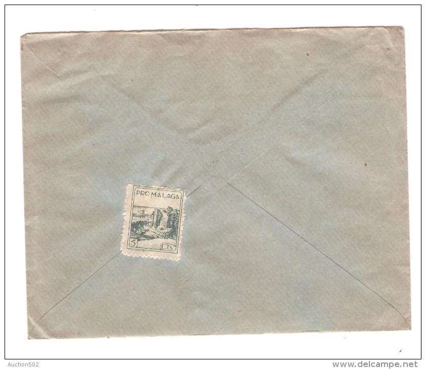 Spain Cover From Malaga Censura Militar Malaga 70 + Stamp Pro Malaga To Gand Belgium PR2558 - Lettres & Documents