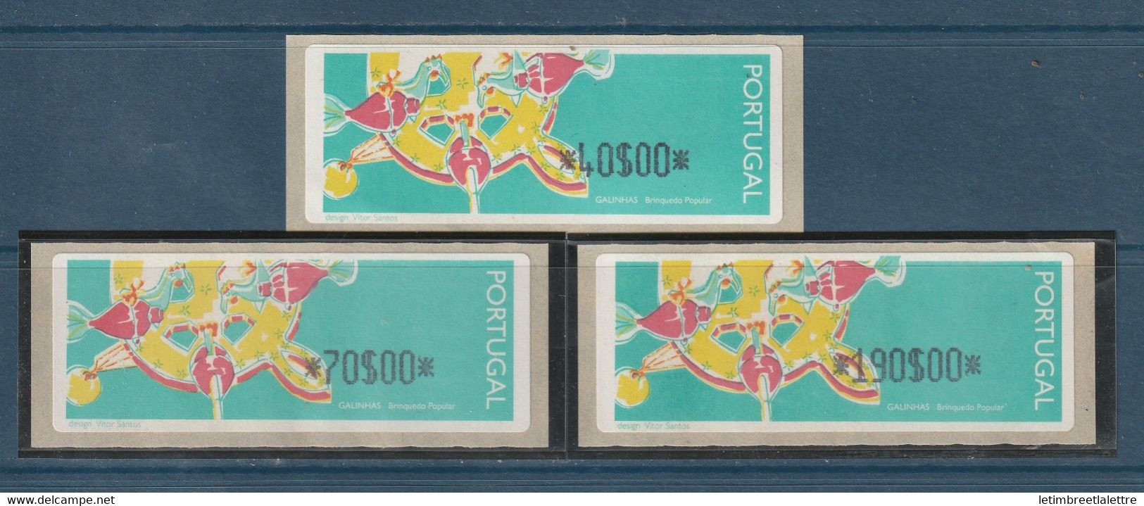 ⭐ Portugal -l Distributeur Crouzet - 40 / 70 / 190 Dollars - 1995 ⭐ - Machine Labels [ATM]