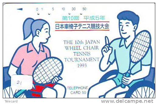 Télécarte Le Fauteuil Roulant Sport WEELCHAIR TENNIS (21) Japan ROLSTOELTENNIS Phonecard - Sport