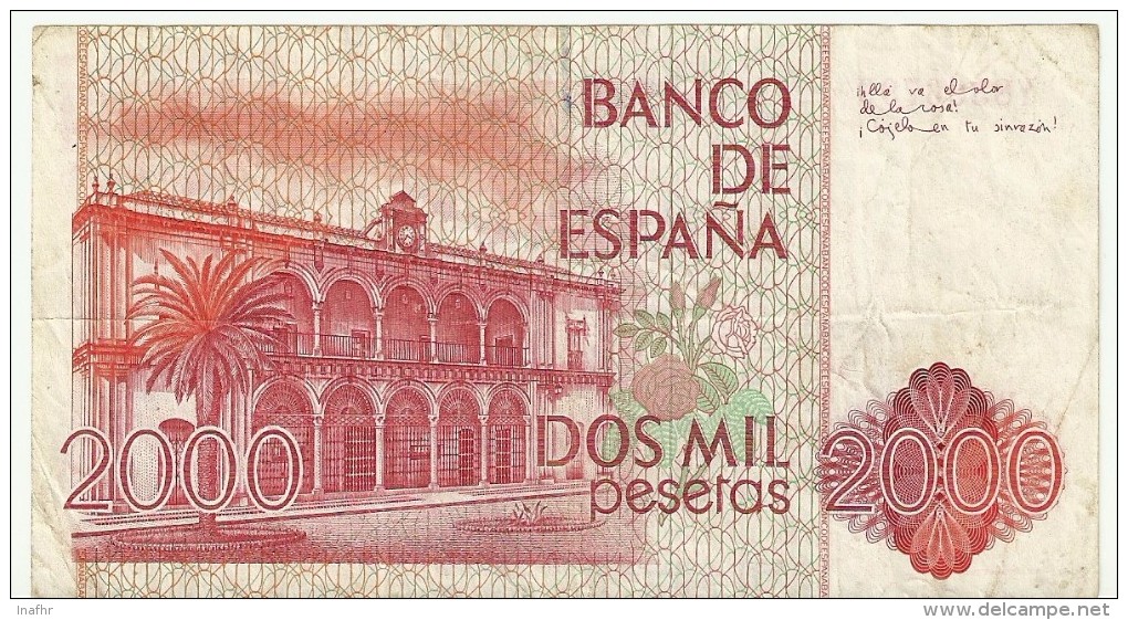 Spain 2000 Pesetas 1980  P156 Circulated SERIE Y. - [ 4] 1975-… : Juan Carlos I