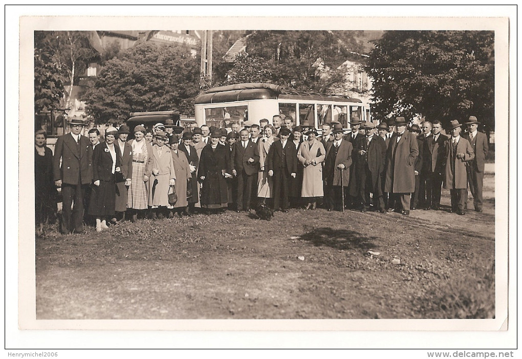 Carte Photo Schwarzwald Hotel , Bade Wurtemberg , Allemagne Germany ? Carte Photo Autocar Bus Animée - A Identifier