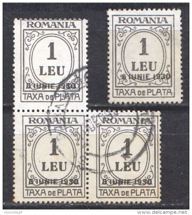 Rumänien; Portomarken; 1930; Michel 64 O; Aufdruck 8 Iunie 1930; Bild2 - Portofreiheit