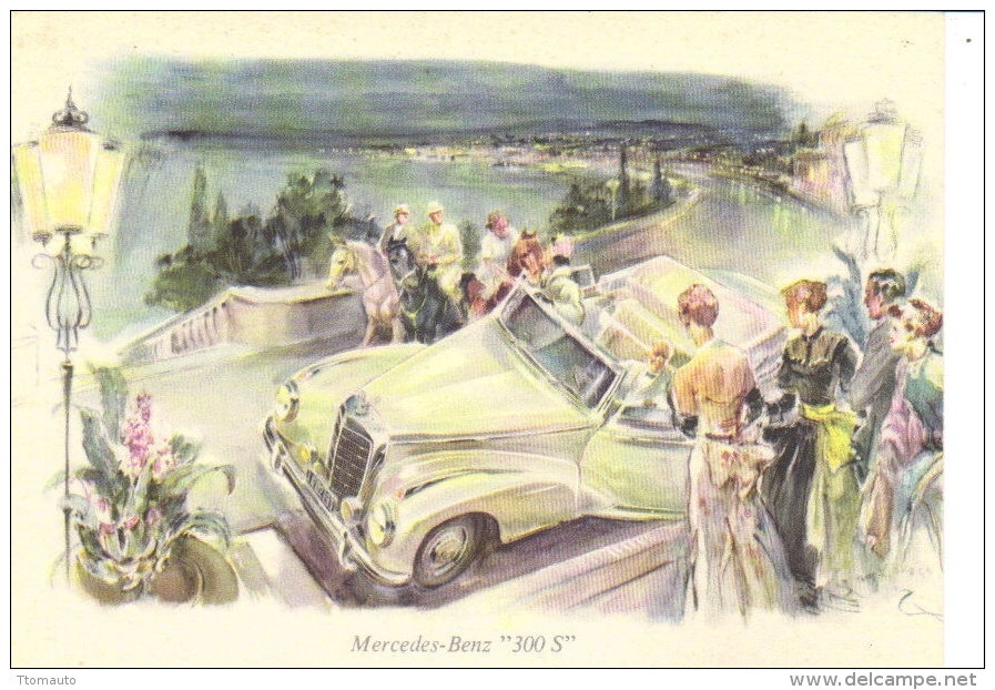 Mercedes-Benz 300S Cabriolet  -  Mercedes Advertising Postcard  - Artwork By Walter Gotschke - Voitures De Tourisme