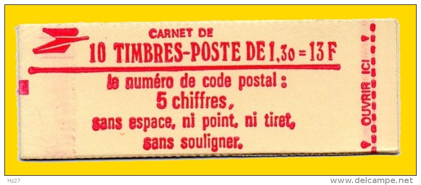 Carnet  De 10T  2059 C2a  Verso Chiffre 7 ** Complet TB Gomme  Tropicale - Autres & Non Classés