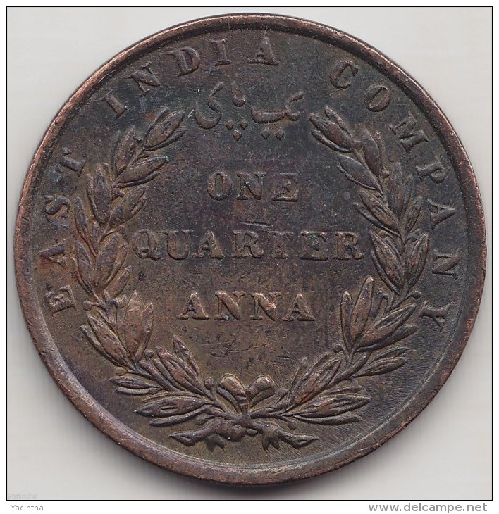 @Y@     BRITISH INDIA 1/4 ANNA 1835 (2489) - Inde