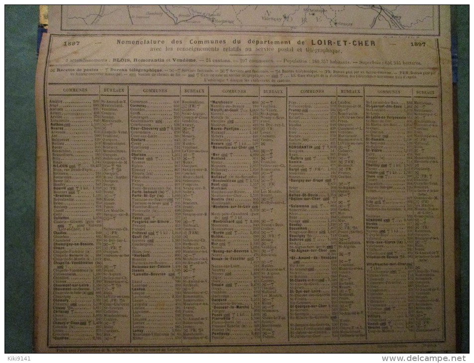 1897-LOIR & CHER - Indicateur Des Postes & Télégraphes (16 Pages) Organisation Militaire De La FRANCE (8 Pages) - Grand Format : ...-1900