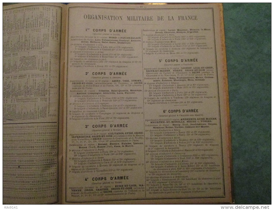 1897-LOIR & CHER - Indicateur des Postes & Télégraphes (16 pages) Organisation Militaire de la FRANCE (8 pages)