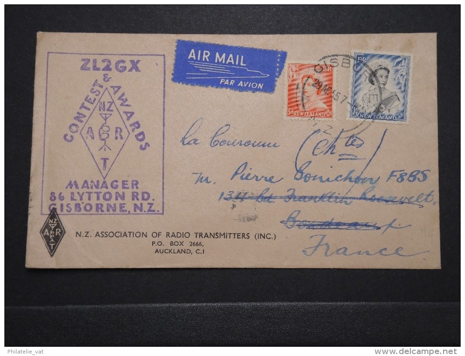 NOUVELLE ZELANDE - Enveloppe De Gisborne Pour La France En 1955 - A Voir - Lot P14690 - Brieven En Documenten