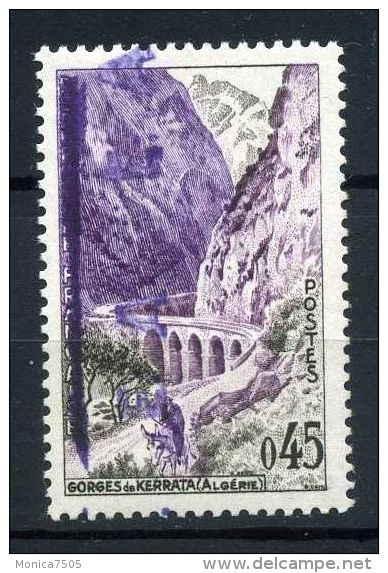 ALGERIE ( POSTE ) :  Y&amp;T  N°   357   SURCHARGE  LOCALE  BLEU   !  TIMBRE  NEUF  SANS  TRACE  DE  CHARNIERE  A  VOIR - Algeria (1962-...)