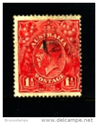 AUSTRALIA - 1924  KGV HEAD  1 1/2 D  RED SINGLE CROWN  WMK  FINE USED  SG 77 - Used Stamps